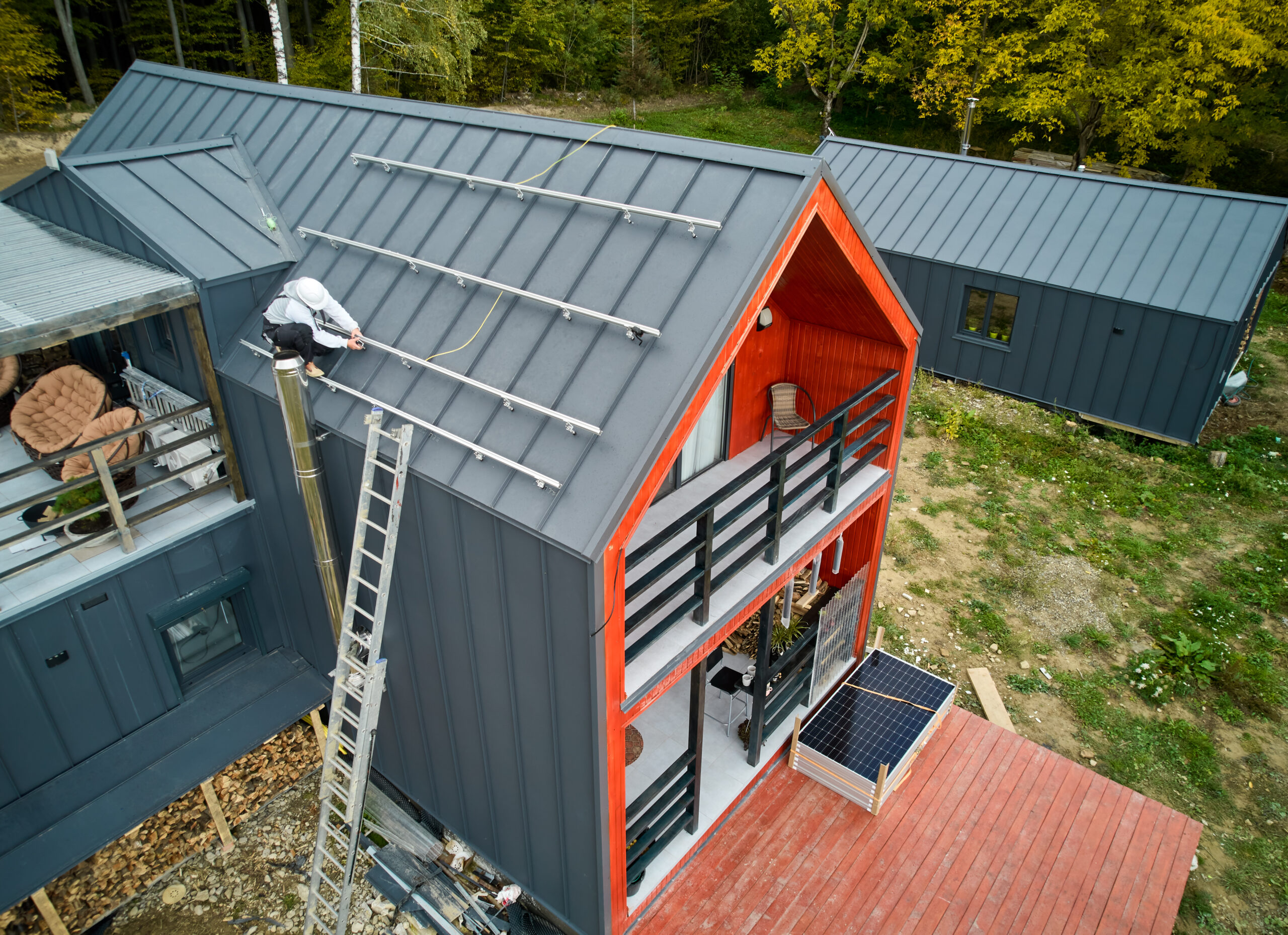 Man working on roof