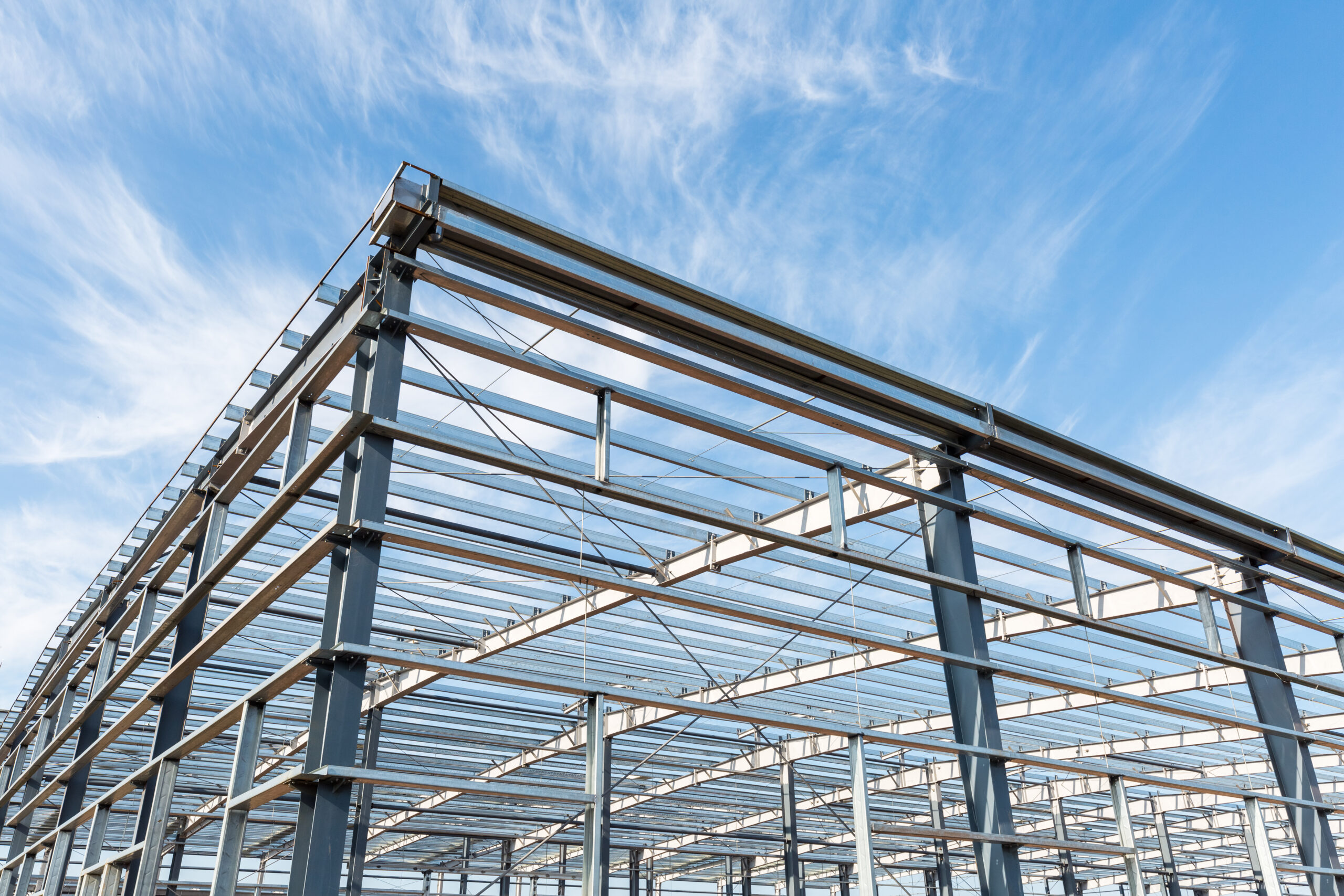 Steel frame for a metal workshop